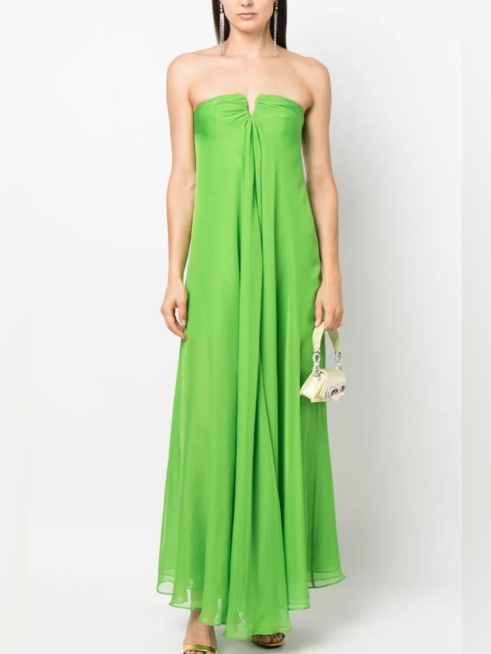 cult gaia Janelle Strapless Green Dress - size 8